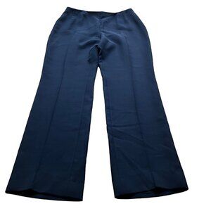 Akris Quiet Luxury Size 14 Black Wool Academia Straight Leg Dress Pants